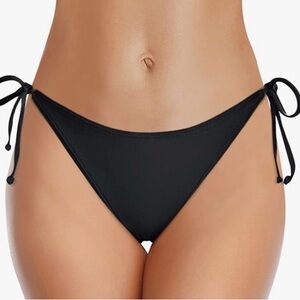 NWT Holipick Women's Black Tie Side Bikini Bottom